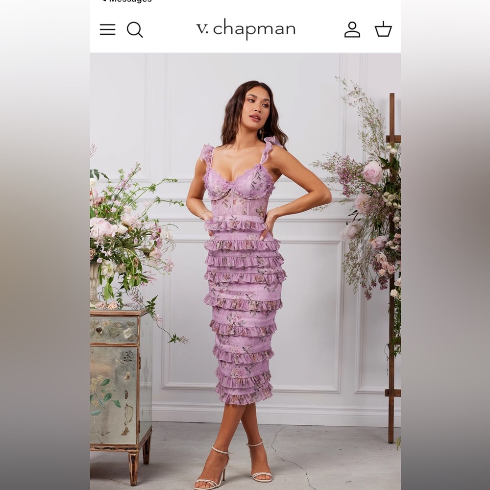 V. Chapman- The Fiorenza Dress in Lilac Tapestry Rose size 4- Make me an offer!